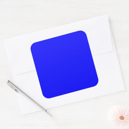 Blauw groot vierkante sticker (Envelop)