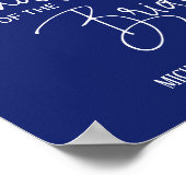 Blauw Grootvader van de bruid Memorial bruiloft Poster (Hoek)