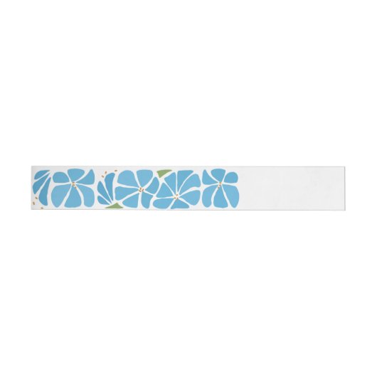 Blauw Groovy Flower Pattern Adreslabel Wikkel (Individueel)