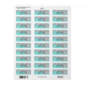 Blauw Grote Witte Boog Diamanten Bruidsfeest Etiket (Full Sheet)
