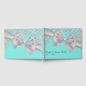 Blauw Grote Witte Boog Diamanten Chic Wedding Gastenboek (Volledig)