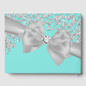 Blauw Grote Witte Boog Diamanten Chic Wedding Gastenboek (Achterkant)