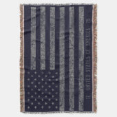  blauw grunge Amerikaanse vlag verdrietige tekst Deken (Voorkant Verticaal)