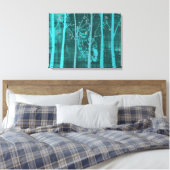 Blauw Grunge Bosuil Canvas Afdruk (Insitu (Slaapkamer))