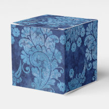 Blauw  Grunge Damask
