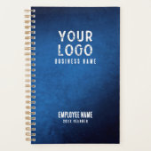 Blauw Grunge Gradiënt Gepersonaliseerde Werknemers Planner (Voorkant)