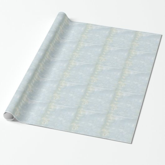 Blauw Grunge Kunst Pagina Cadeaupapier (Uitgerold)