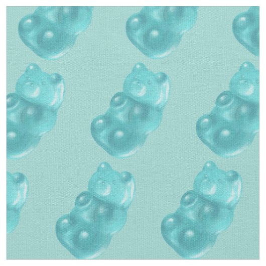 Blauw Gummy Beer Pattern Stof (Close Up)
