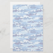 Blauw haaienpatroon briefpapier (Voorkant / Achterkant)