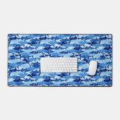 Blauw haaienpatroon bureaumat (Keyboard & Muis)