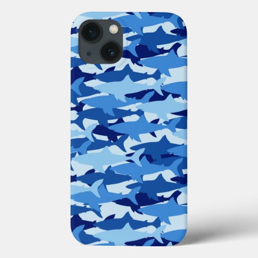 Blauw haaienpatroon Case-Mate iPhone case (Achterkant)