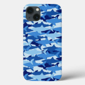 Blauw haaienpatroon Case-Mate iPhone case (Achterkant)