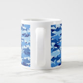 Blauw haaienpatroon grote koffiekop (Achterkant)