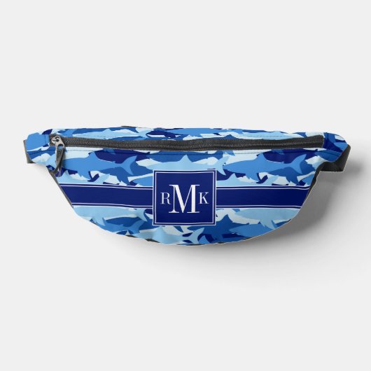 Blauw haaienpatroon heuptasje (Liggend)