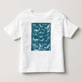 Blauw haaienpatroon met distressed-effect kinder shirts