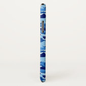 Blauw haaienpatroon | Monogram 2 Case-Mate iPhone Case (Achterkant / rechts)