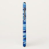 Blauw haaienpatroon | Monogram 2 Case-Mate iPhone Case (Achterkant/links)