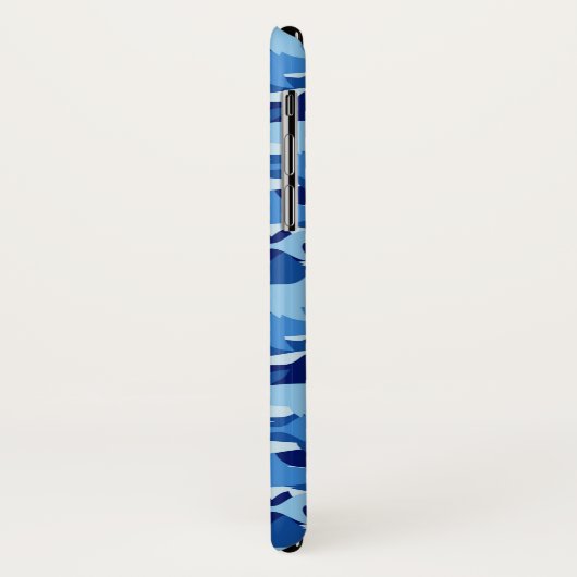 Blauw haaienpatroon | Monogram 2 Case-Mate iPhone Case (Achterkant/links)