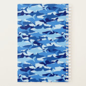 Blauw haaienpatroon | Monogram Planner (Achterkant)