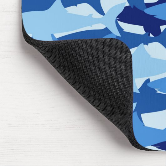 Blauw haaienpatroon muismat (Hoek)