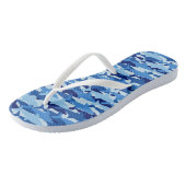Blauw haaienpatroon teenslippers (Schuin)