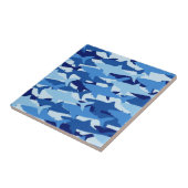 Blauw haaienpatroon tegeltje (Zijkant)