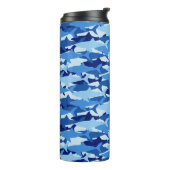 Blauw haaienpatroon thermosbeker (Gedraaid links)