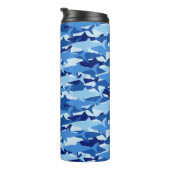 Blauw haaienpatroon thermosbeker (Geroteerd rechts)