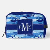 Blauw haaienpatroon toilettasje (Achterkant)