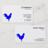 Blauw haansymbool - wit visitekaartje (Voorkant / Achterkant)