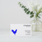 Blauw haansymbool - wit visitekaartje (Staand voorkant)