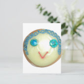 Blauw Haar Emoji Art Print/Grafisch Briefkaart (Staand voorkant)