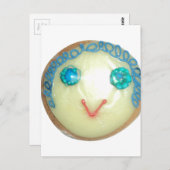 Blauw Haar Emoji Art Print/Grafisch Briefkaart (Voorkant / Achterkant)