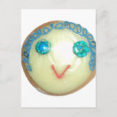 Blauw Haar Emoji Art Print/Grafisch Briefkaart (Voorkant)