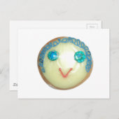 Blauw Haar Emoji Art Print/Grafisch Briefkaart (Voorkant / Achterkant)