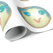 Blauw Haar Emoji Art Print/Grafisch Cadeaupapier (Rol Hoek)