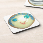 Blauw Haar Emoji Art Print/Grafisch Drankjes Onderzetter (Linkerzijde)