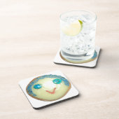 Blauw Haar Emoji Art Print/Grafisch Drankjes Onderzetter (Rechterzijde)