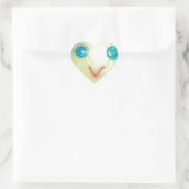 Blauw Haar Emoji Art Print/Grafisch Hart Sticker (Tas)