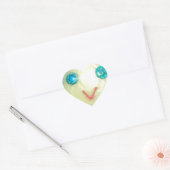 Blauw Haar Emoji Art Print/Grafisch Hart Sticker (Envelop)