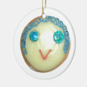 Blauw Haar Emoji Art Print/Grafisch Keramisch Ornament (Links)