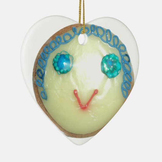 Blauw Haar Emoji Art Print/Grafisch Keramisch Ornament (Rechts)