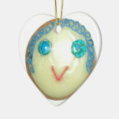 Blauw Haar Emoji Art Print/Grafisch Keramisch Ornament (Links)