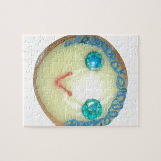 Blauw Haar Emoji Art Print/Grafisch Legpuzzel (Horizontaal)