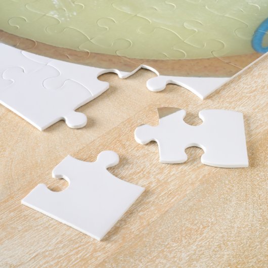 Blauw Haar Emoji Art Print/Grafisch Legpuzzel (Zijkant)