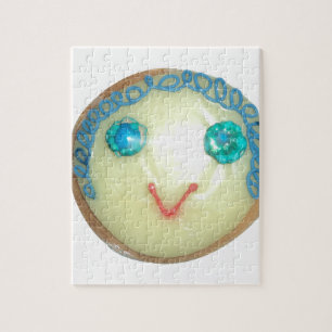 Blauw Haar Emoji Art Print/Grafisch Legpuzzel