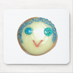 Blauw Haar Emoji Art Print/Grafisch Muismat