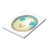 Blauw Haar Emoji Art Print/Grafisch Notitieblok (Linkerzijde)