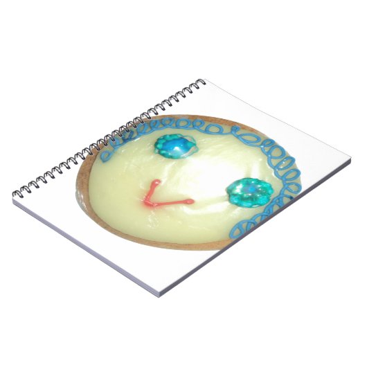 Blauw Haar Emoji Art Print/Grafisch Notitieboek (Linkerzijde)