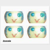 Blauw Haar Emoji Art Print/Grafisch Rechthoekige Sticker (Vel)